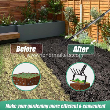 Hot sale Stirrup Hoe and 5-Tines Rake Weeding Action Hoe with adjustable Metal Handle garden hand hoe tool